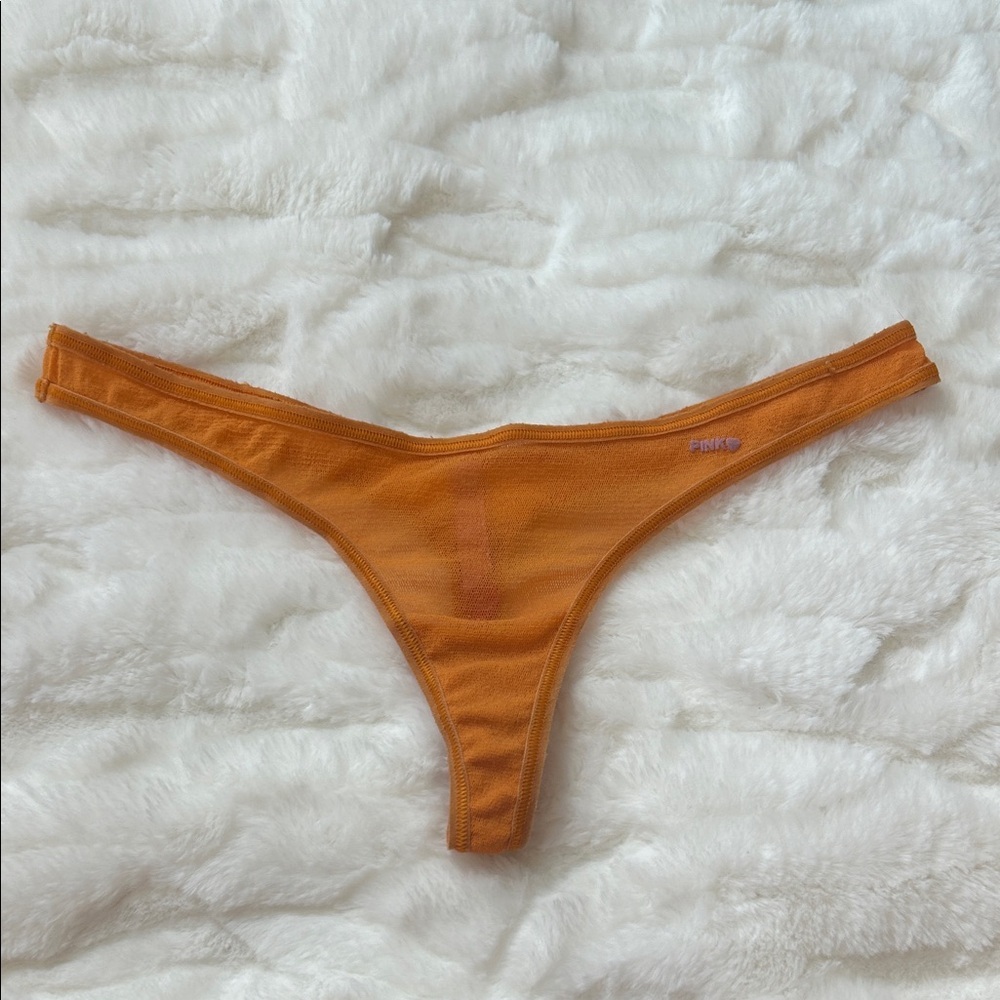 2006 Y2K Vintage PINK Victoria’s Secret Nylon Mesh Thong Panty L